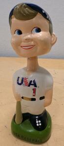 USA Baseball #1 Bobblehead Signed by Tom Landry, Ceramic, 8" tall, USA Logo