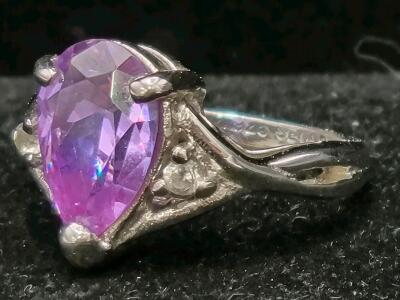 Pink/Purple Sapphire Ring, Size 7