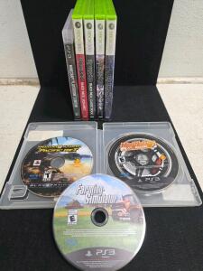 PS3 Game Lot: Minecraft, MotorStorm Pacific Rift, Farming Simulator, ModNation Racers, Case Included