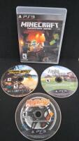 PS3 Game Lot: Minecraft, MotorStorm Pacific Rift, Farming Simulator, ModNation Racers, Case Included - 2