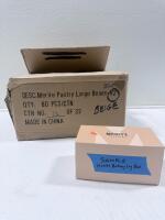 Merit&eacute; Bakeshop Large Pastry Boxes V2 Beige, 80 Count, Branded, 10"x7"x4", Carton #12