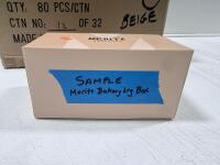 Merit&eacute; Bakeshop Large Pastry Boxes V2 Beige, 80 Count, Branded, 10"x7"x4", Carton #12 - 4