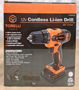(1) Torelli 12V Li-ion - 3/8" Cordless Drill