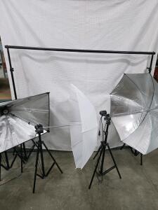 Working Photography Studio Lighting Kit with Softboxs, Umbrellas, Adjustable Stands, Backdrops, and Accessories