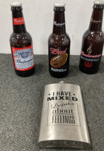 Novelty Size Flask And Glass Bottles