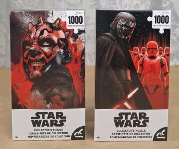 (2) Star Wars 1000-Piece Collectors Puzzles, (1) Darth Maul & (1) Kylo Ren
