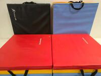Tri-Fold Gymnastics Mats 6'x2'x2" &ndash; BalanceFrom & ProsourceFit, Handles, Multi-Color, Black