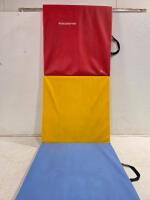 Tri-Fold Gymnastics Mats 6'x2'x2" &ndash; BalanceFrom & ProsourceFit, Handles, Multi-Color, Black - 2
