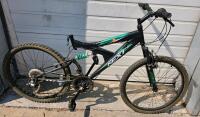 NEXT Gauntlet 24 Full Suspension Mountain Bike, 18-Speed, 24" Wheels, Black/Green
