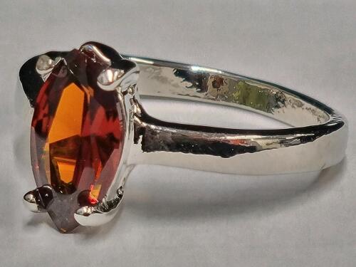 Red Ruby Faceted Princess Cut Ring, Size 8