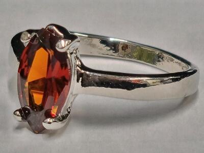 Red Ruby Faceted Princess Cut Ring, Size 8