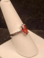 Red Ruby Faceted Princess Cut Ring, Size 8 - 3