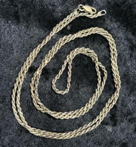 Rope Chain Necklace with Lobster Clasp, Estimated 18"-24" Length, 2.0-3.5 mm Width