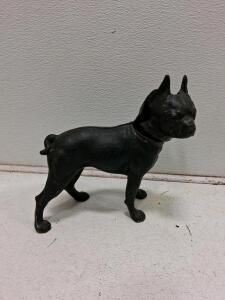 Vintage 1920s&ndash;1930s Cast Iron Boston Terrier Doorstop, Left-Facing, 10" Tall (Worth around 120)