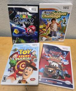 Nintendo Wii Game Lot &ndash; Super Mario Galaxy, Active Life: Outdoor Challenge, Toy Story Mania, Cars Toon