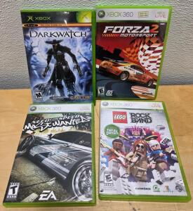 LEGO Rock Band, Need for Speed Most Wanted, Forza Motorsport 2, Darkwatch - Xbox/Xbox 360 Games (NTSC)