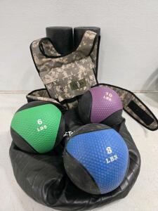 Complete Fitness Set: Trideer Yoga Ball, Weighted Vest, 6/8/10 lb Medicine Balls, Foam Rollers