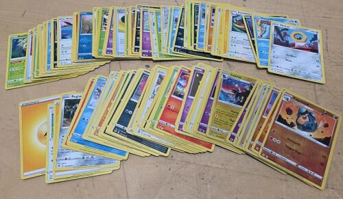 Assorted 100+ Pok&eacute;mon Cards &ndash; Sword & Shield, Sun & Moon, Energy, Trainer, Rowlet, Luxray, English