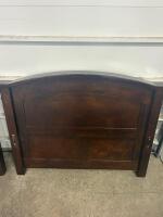 Queen Size Panel Bed Frame Set, Dark Brown Wood, Headboard, Footboard, Side Rails & Slats - 3