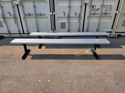 10ft Aluminum Bleacher Benches, Portable, Powder-Coated Steel Frame, Seats 5, Set of 2