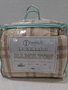 Beddy's Luxe Line Hamilton Twin Bedding Set, Zipper System, THAM905, Plaid, 3-Piece (Worth $300)