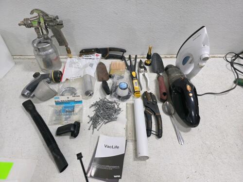 Razor Scooter, Working Black+Decker Iron, Working VacLife Vacuum, Craftsman Tools, Garden & Paint Lot