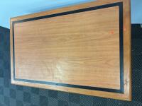 Commercial Restaurant Table 48"x30" Woodgrain Laminate Top Black Metal Pedestal Base - 2