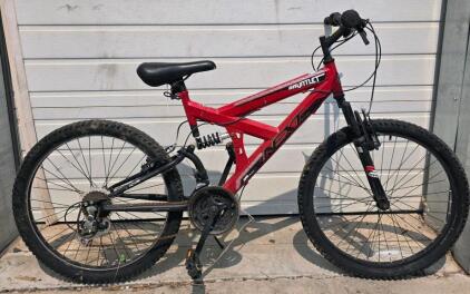 NEXT Gauntlet 24" Full Suspension Mountain Bike, 18-Speed, Steel Frame, Red