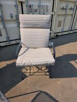 Metal Mesh Patio Set &ndash; 3 Spring Armchairs, Mesh Side Table, Cushions &ndash; Black Frame, Gray/White Pattern - 3