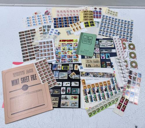 Large Collection of US Mint Stamp Sheets & Blocks 1960s-1990s Comic Strip Classics, Historic Issues
