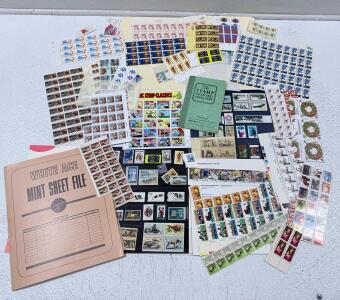 Large Collection of US Mint Stamp Sheets & Blocks 1960s-1990s Comic Strip Classics, Historic Issues