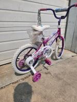 Huffy 16" Disney Frozen Kids Bike, Training Wheels, Coaster Brake, Streamers, Purple/White - 3
