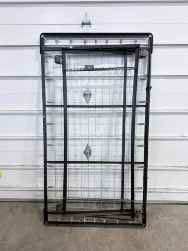 Twin Folding Rollaway Bed Frame, Metal Construction, Wire Mesh Support, Black Finish
