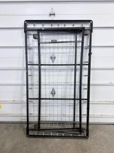 Twin Folding Rollaway Bed Frame, Metal Construction, Wire Mesh Support, Black Finish