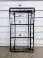 Twin Folding Rollaway Bed Frame, Metal Construction, Wire Mesh Support, Black Finish