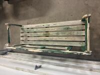 Rustic Wooden Outdoor Bench, Green Painted, 2&ndash;3 Seat, Approx 4.5 Ft, Curved Arms, Needs Restore - 4