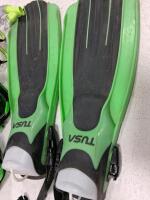 TUSA Fins & OMORC Full-Face Snorkel Mask Set&mdash;Adult, Green/Black, 2 Masks, 1 Traditional Mask & Snorkel - 2