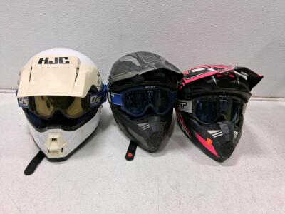 Motocross Helmets and tinted goggles