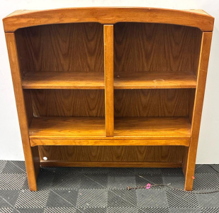 Medium Brown Woodgrain 3-Foot Bookshelf with Divided Shelves, 2 Shelf Levels, 4 Shelf Bays