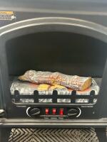 Electric Fireplace Stove Heater, Black, 4,600 BTU, Thermostat, Flame Effect, Manual Controls - 2