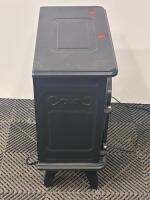Electric Fireplace Stove Heater, Black, 4,600 BTU, Thermostat, Flame Effect, Manual Controls - 4