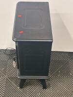 Electric Fireplace Stove Heater, Black, 4,600 BTU, Thermostat, Flame Effect, Manual Controls - 5