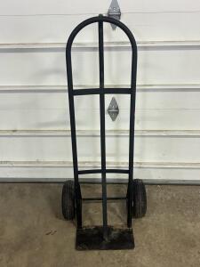 Standard Steel Hand Truck, 600 lb Capacity, 52" Tall, Pneumatic Wheels, Loop Handle