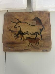 Bradford Exchange Dawn of Man "Bison and Deer" Plaque, Limited Edition 0056, COA, 12"x8" Resin