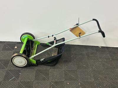 Greenworks 16" Reel Mower Model 25052, 5-Blade, Grass Catcher, Manual Push Lawn Mower