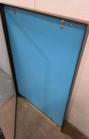 Locking Wall Display Case 43"x28.5" Black Frame, Glass Front, Blue Fabric Backing, Indoor Use - 4