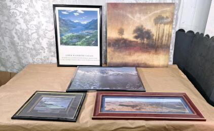 (5) Assorted Outdoor Landscape Wall Art Prints