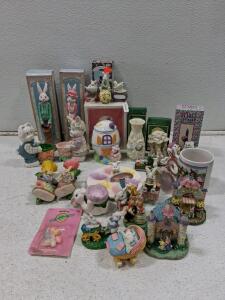 Vintage Easter Bunny Ceramic Collectibles Lot &ndash; 24+ Pieces, Figurines, Mugs, Decorative Items