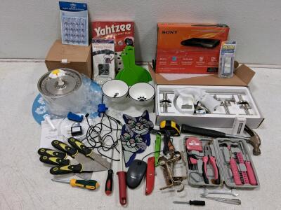 Sony DVP-SR210P DVD Player, Yahtzee Game, Tools, Kitchen & Home Hardware Mixed Lot (Turns On)