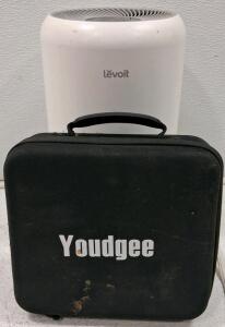 Levoit Air Purifier, White, Core 300 Style, Tabletop, 219 sq ft, HEPA Filter and Youdgee (Turns On)